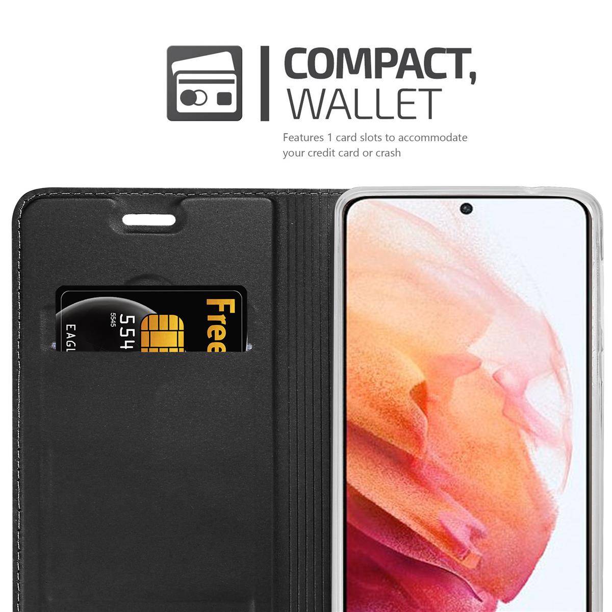 Cadorabo Handyhülle für Samsung Galaxy S21 5G Schutz Hülle in Schwarz Cover Etui Book Case Booklet-4