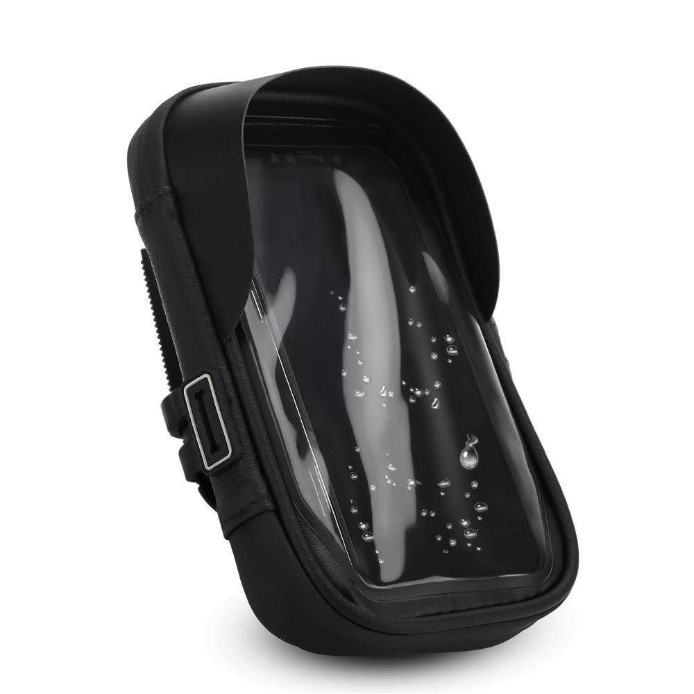 Cadorabo 6.0 Zoll Handy Fahrradtasche in Schwarz Rahmentasche mit Handyhalter für Smartphones bis 6 Zoll-0