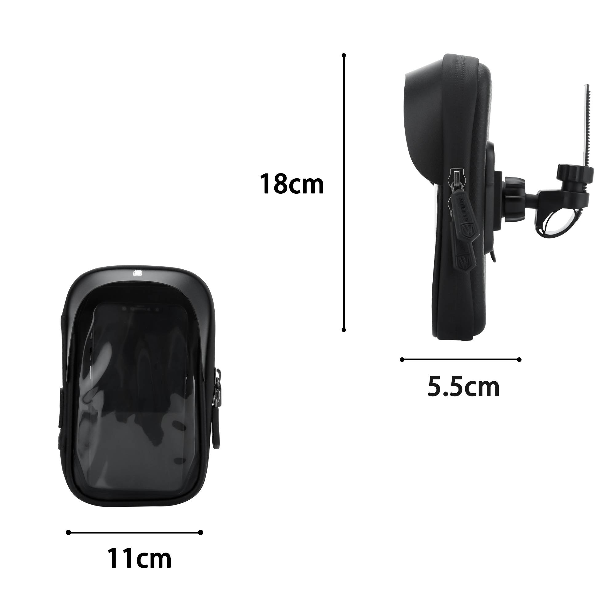 Cadorabo 6.0 Zoll Handy Fahrradtasche in Schwarz Rahmentasche mit Handyhalter für Smartphones bis 6 Zoll-3