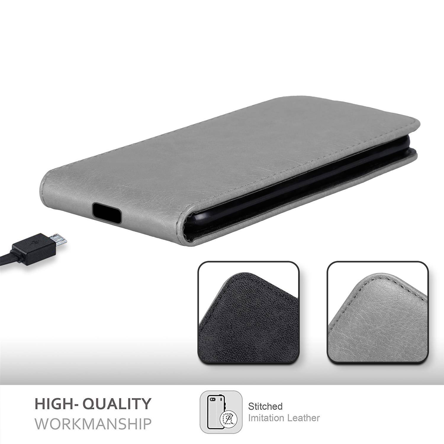 Cadorabo Hülle für Samsung Galaxy S20 Schutz Hülle in Grau Flip Etui Handyhülle Case Cover-1