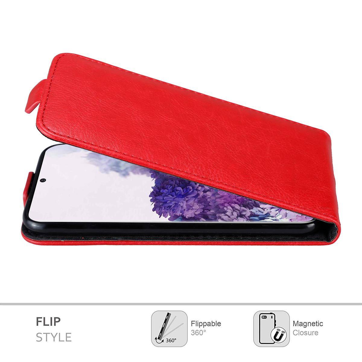 Cadorabo Hülle für Samsung Galaxy S20 Schutz Hülle in Rot Flip Etui Handyhülle Case Cover-1