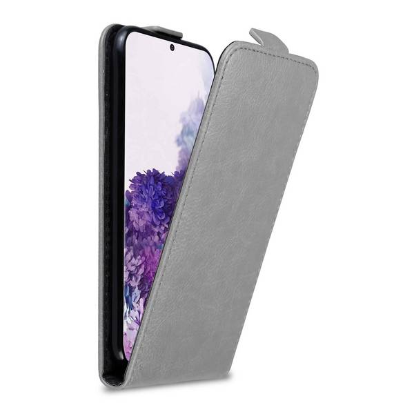 Cadorabo Hülle für Samsung Galaxy S20 Schutz Hülle in Grau Flip Etui Handyhülle Case Cover