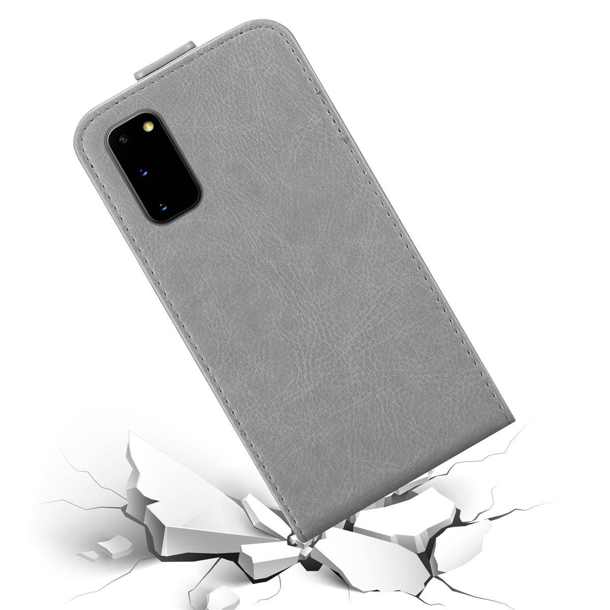 Cadorabo Hülle für Samsung Galaxy S20 Schutz Hülle in Grau Flip Etui Handyhülle Case Cover-3