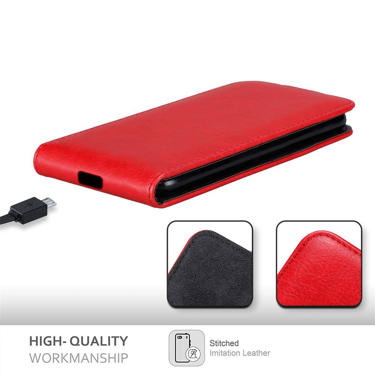 Cadorabo Hülle für Samsung Galaxy S20 Schutz Hülle in Rot Flip Etui Handyhülle Case Cover-3