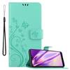 Cadorabo Hülle für Huawei P20 Schutz Hülle in Türkis Schutzhülle Handy Hülle Etui Case Blumen Flower