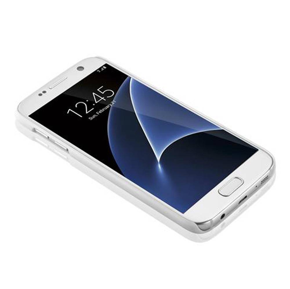 Cadorabo Hülle für Samsung Galaxy S7 Schutz Hülle in Weiß Hard Case Schutzhülle Blumen Etui Handyhülle-2