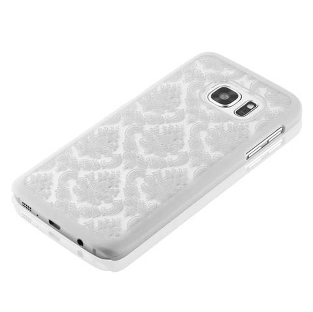 Cadorabo Hülle für Samsung Galaxy S7 Schutz Hülle in Weiß Hard Case Schutzhülle Blumen Etui Handyhülle-3