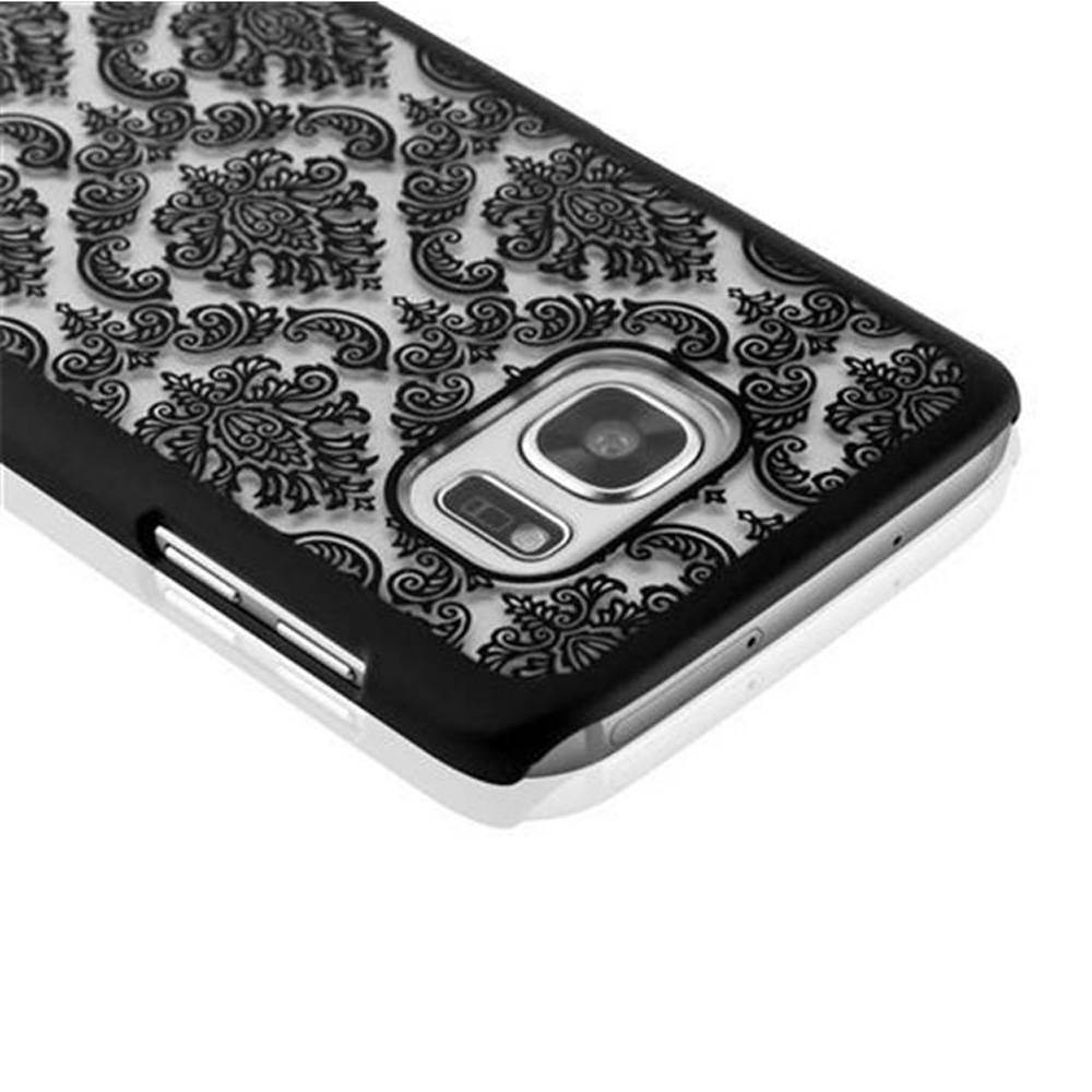 Cadorabo Hülle für Samsung Galaxy S7 Schutz Hülle in Schwarz Hard Case Schutzhülle Blumen Etui Handyhülle-2