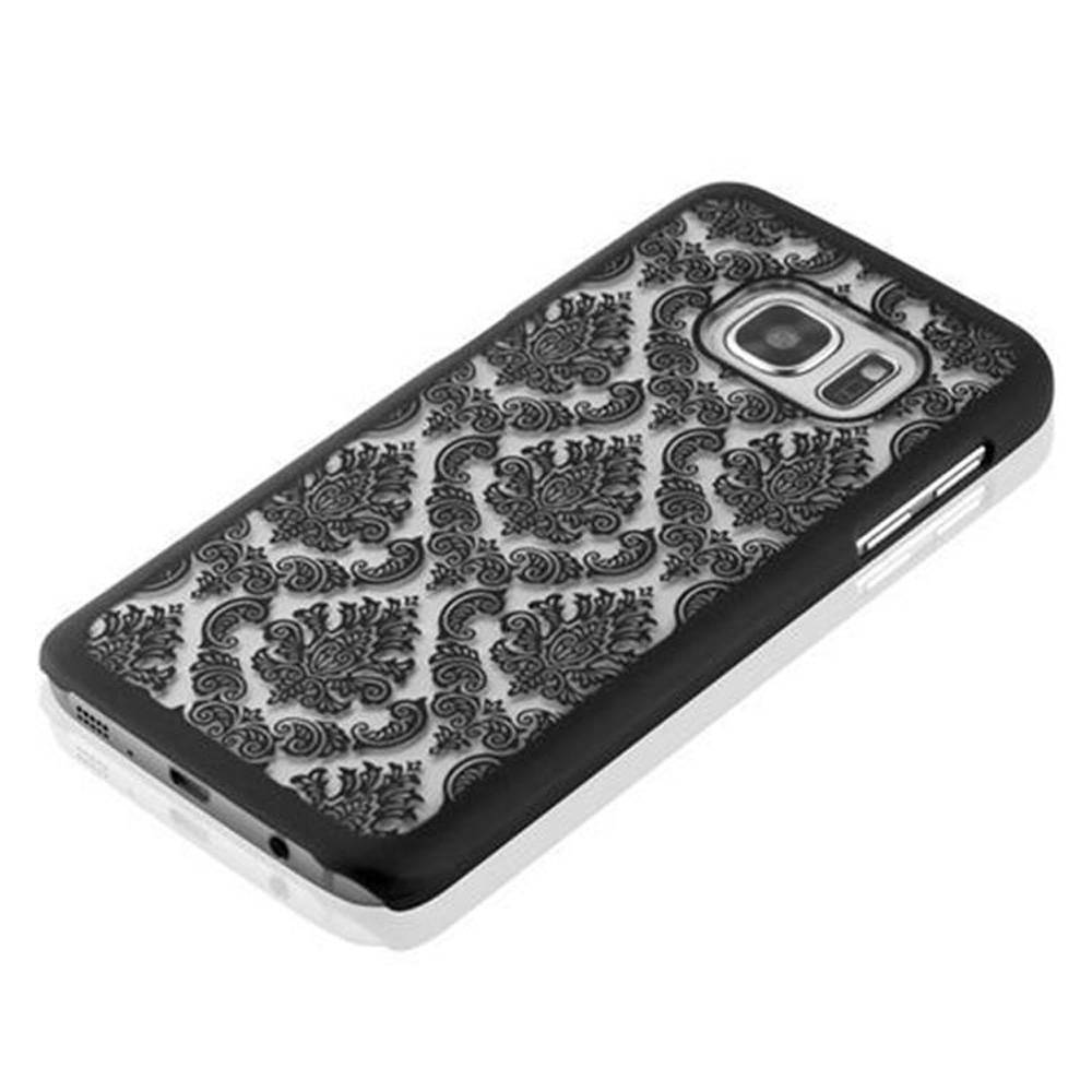 Cadorabo Hülle für Samsung Galaxy S7 Schutz Hülle in Schwarz Hard Case Schutzhülle Blumen Etui Handyhülle-3
