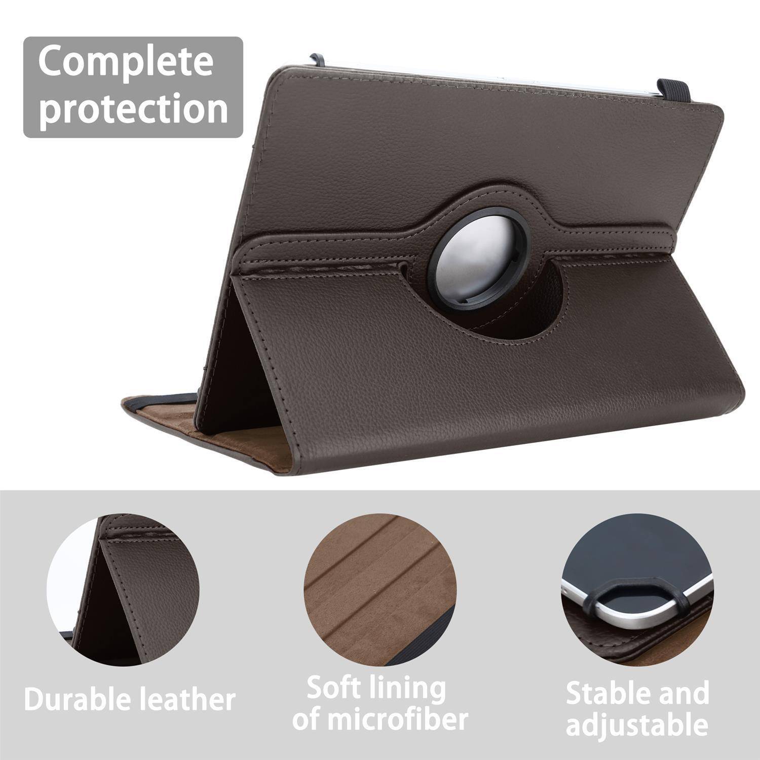 Cadorabo Hülle für 7" Tablets Schutzhülle in Braun 360 Grad Tablet Hülle Etui Cover Case-2
