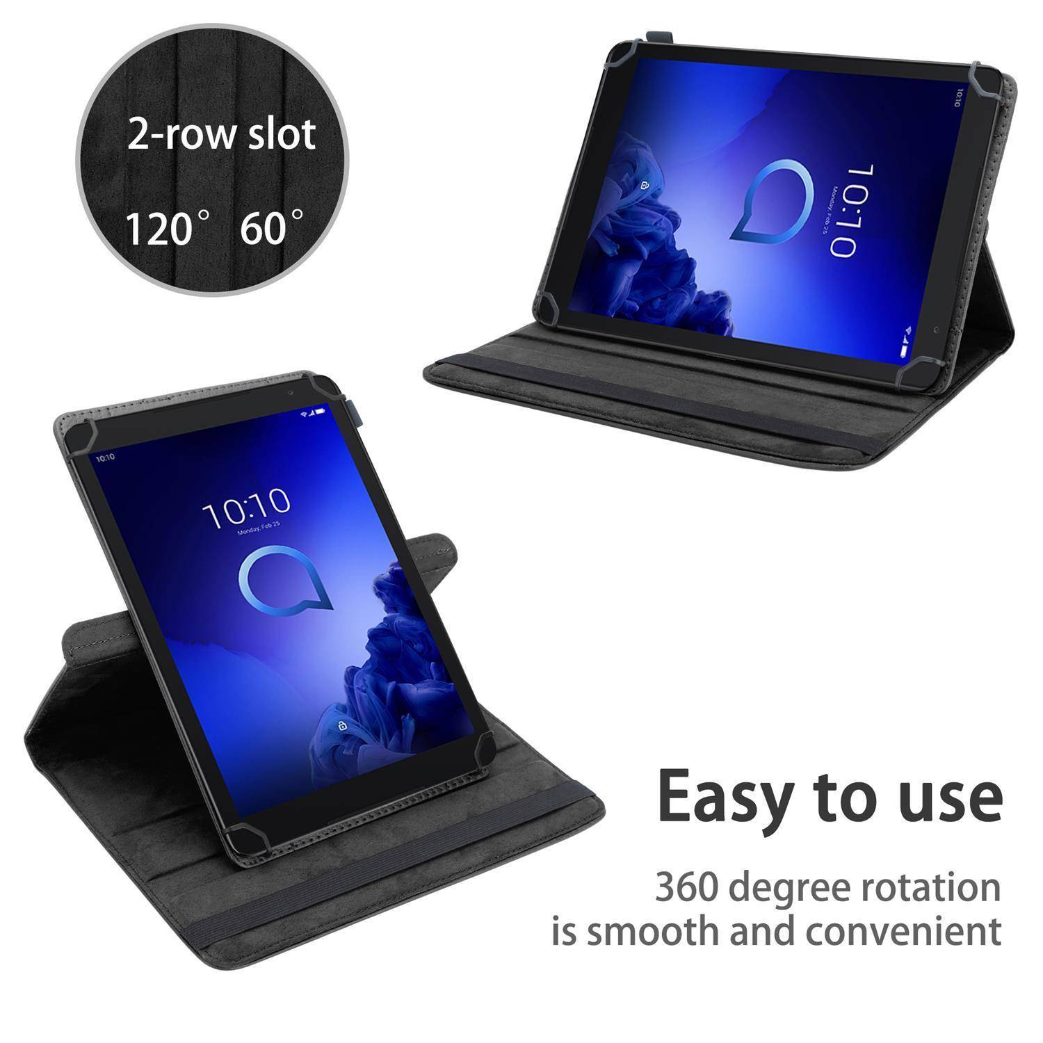 Cadorabo Hülle für 7" Tablets Schutzhülle in Schwarz 360 Grad Tablet Hülle Etui Cover Case-4