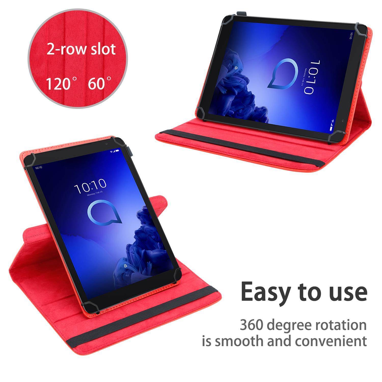 Cadorabo Hülle für 8" Tablets Schutzhülle in Rot 360 Grad Tablet Hülle Etui Cover Case-3