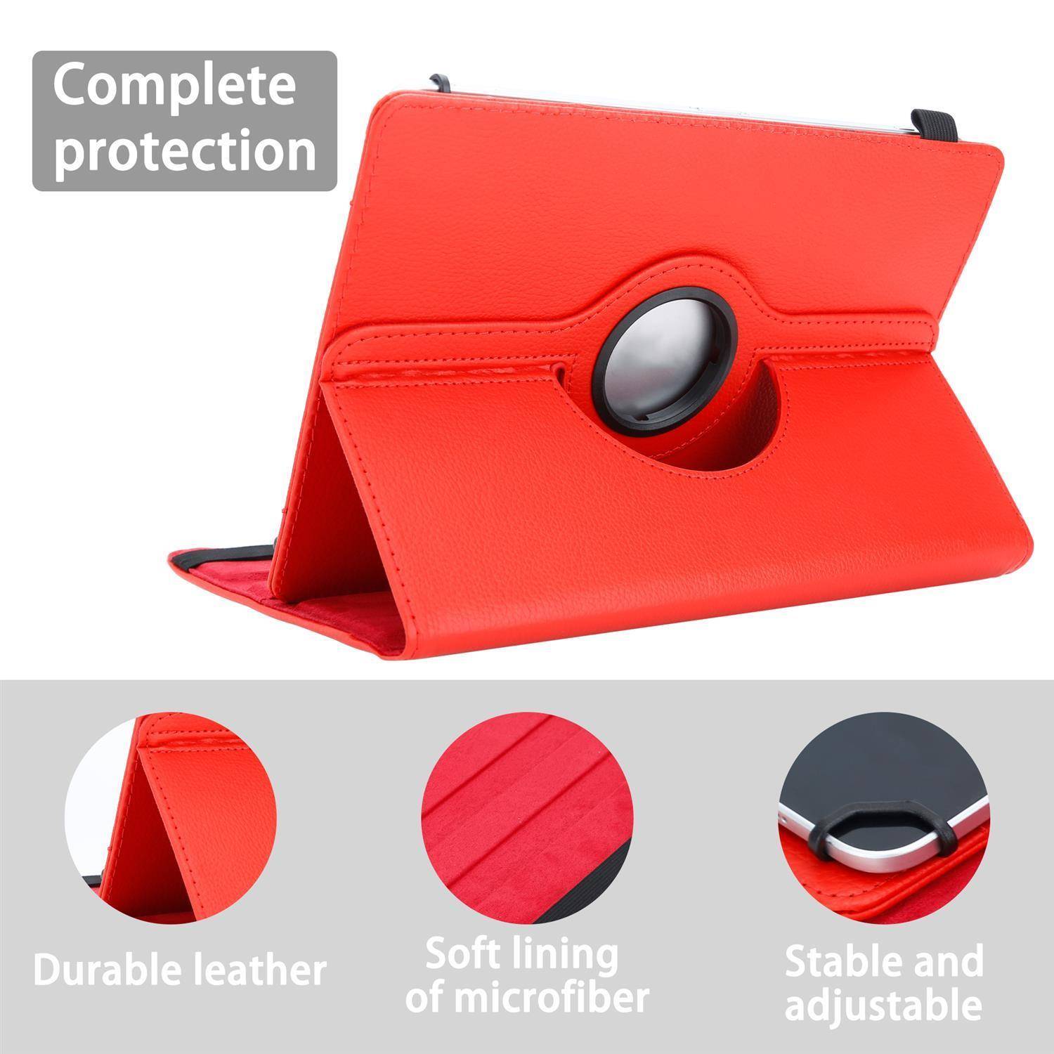 Cadorabo Hülle für 8" Tablets Schutzhülle in Rot 360 Grad Tablet Hülle Etui Cover Case-4