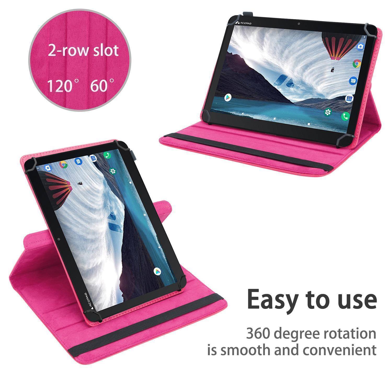 Cadorabo Hülle für 7" Tablets Schutzhülle in Rosa 360 Grad Tablet Hülle Etui Cover Case-4