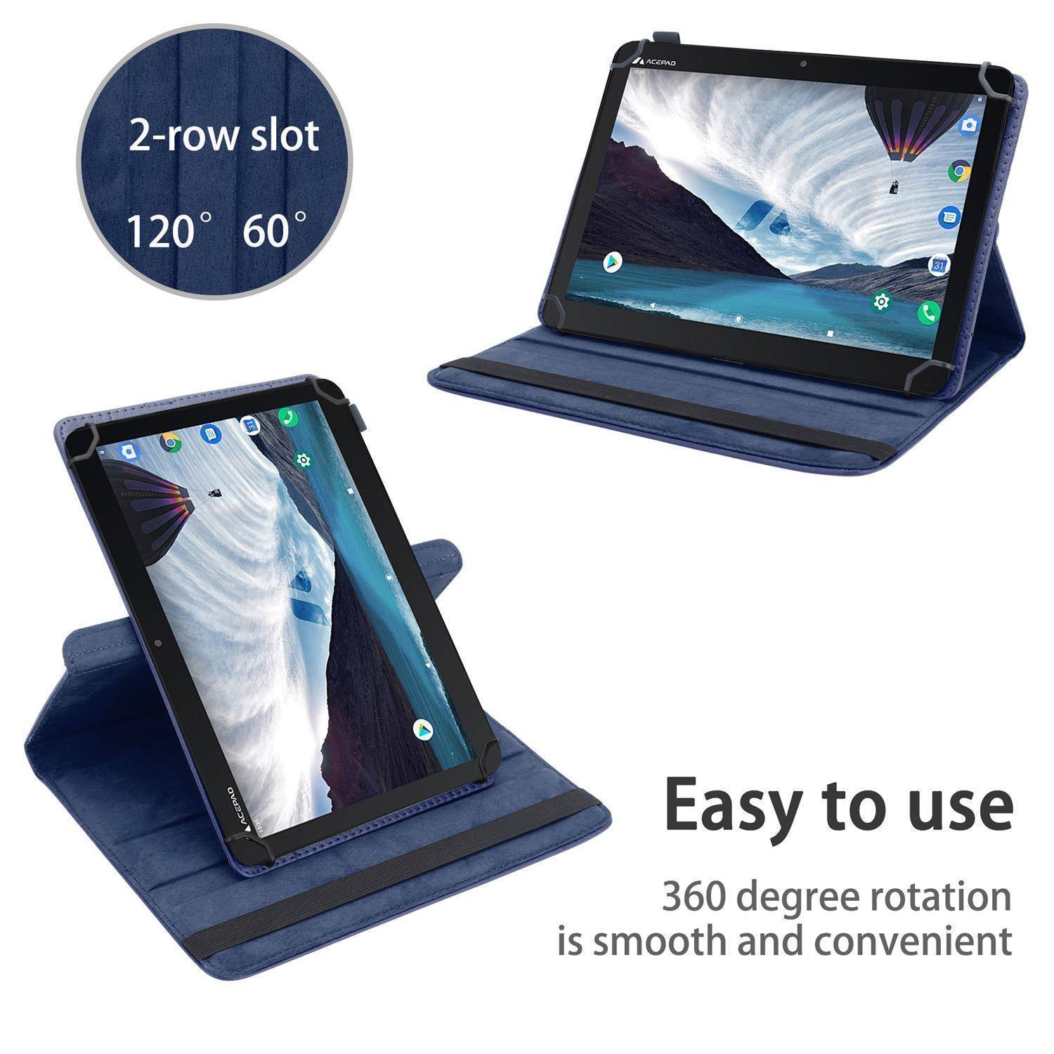 Cadorabo Hülle für Kindle FIRE HD 8 2017 / 2018 (7. und 8. Gen.) Schutzhülle in Blau 360 Grad Tablet Hülle Etui Cover-4
