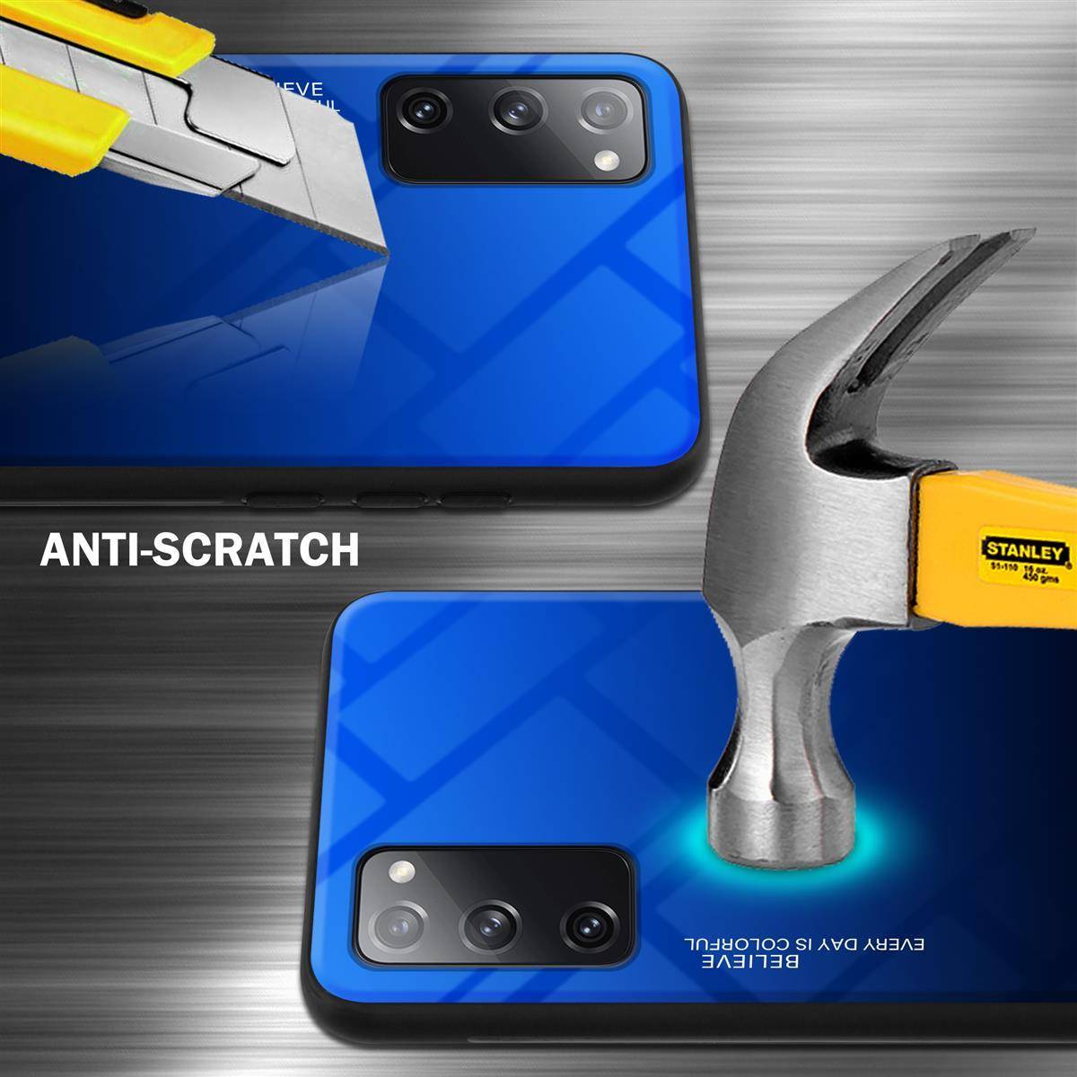 Cadorabo Hülle für Samsung Galaxy S20 FE Schutz Hülle in Schwarz Handyhülle TPU Etui Cover Case Tempered Glas-1