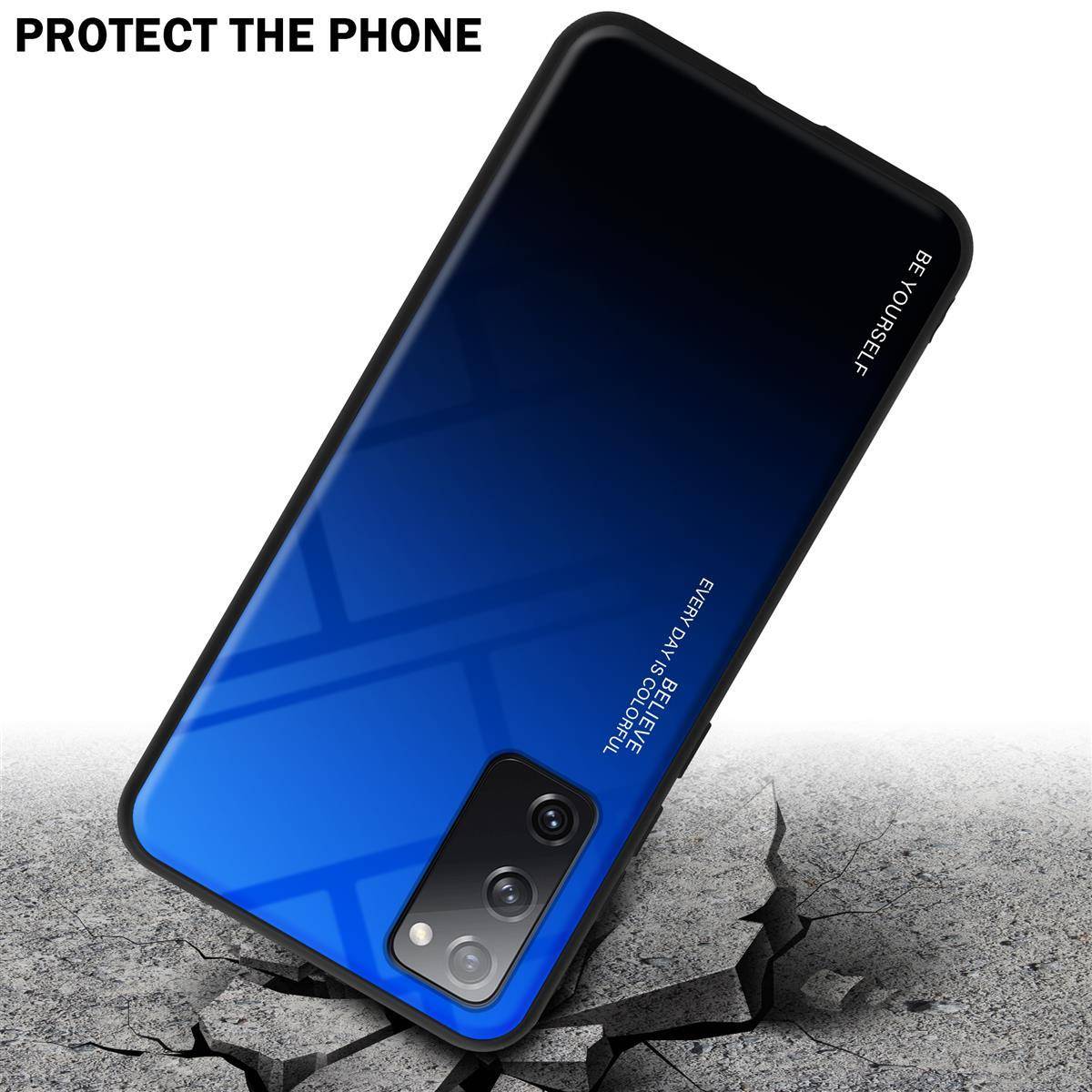 Cadorabo Hülle für Samsung Galaxy S20 FE Schutz Hülle in Schwarz Handyhülle TPU Etui Cover Case Tempered Glas-2