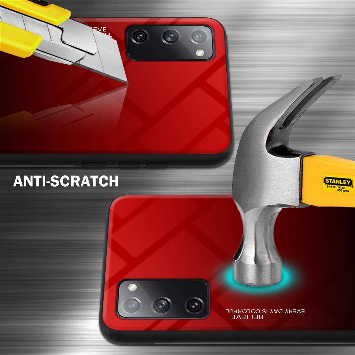 Cadorabo Hülle für Samsung Galaxy S20 FE Schutz Hülle in Schwarz Handyhülle TPU Etui Cover Case Tempered Glas-1