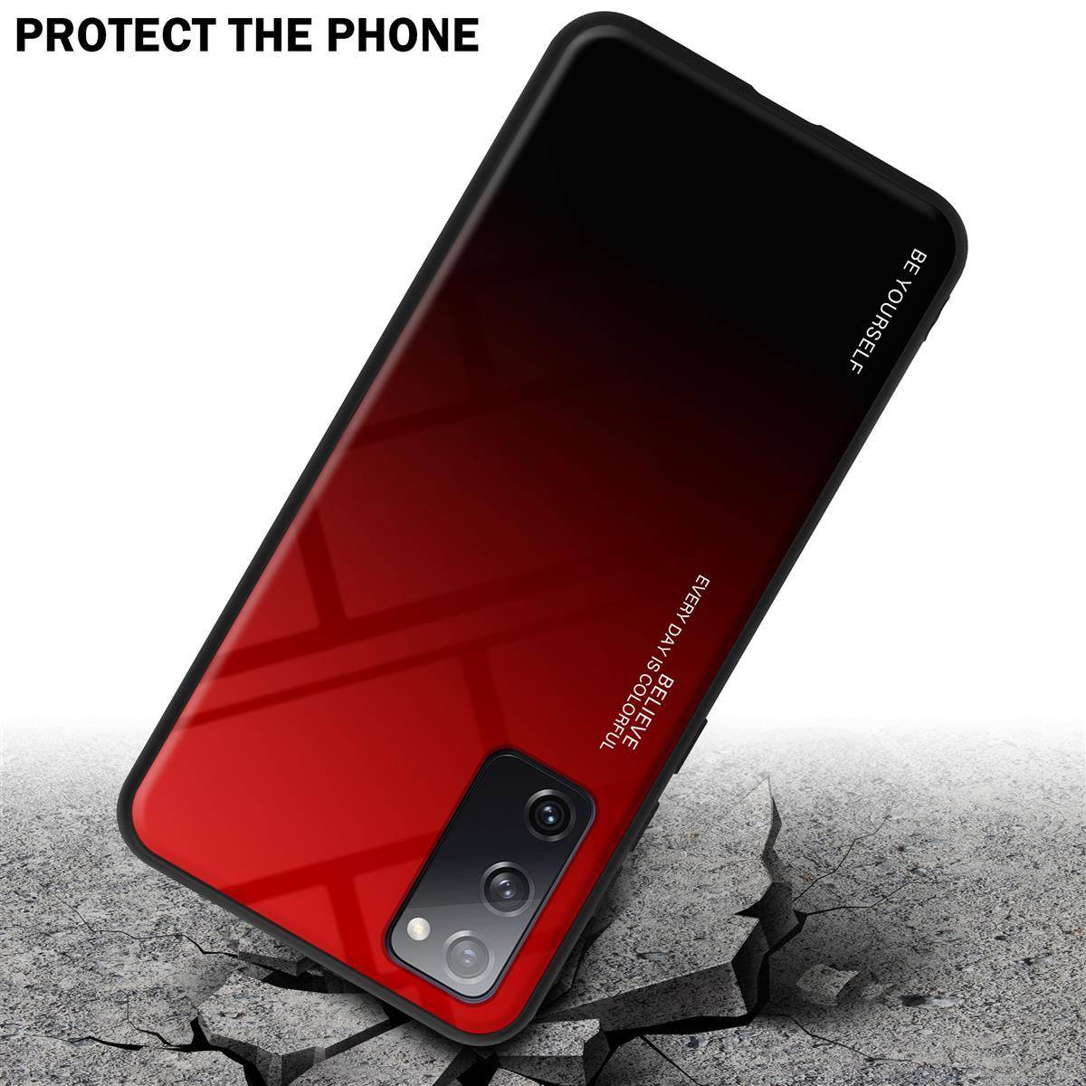 Cadorabo Hülle für Samsung Galaxy S20 FE Schutz Hülle in Schwarz Handyhülle TPU Etui Cover Case Tempered Glas-2