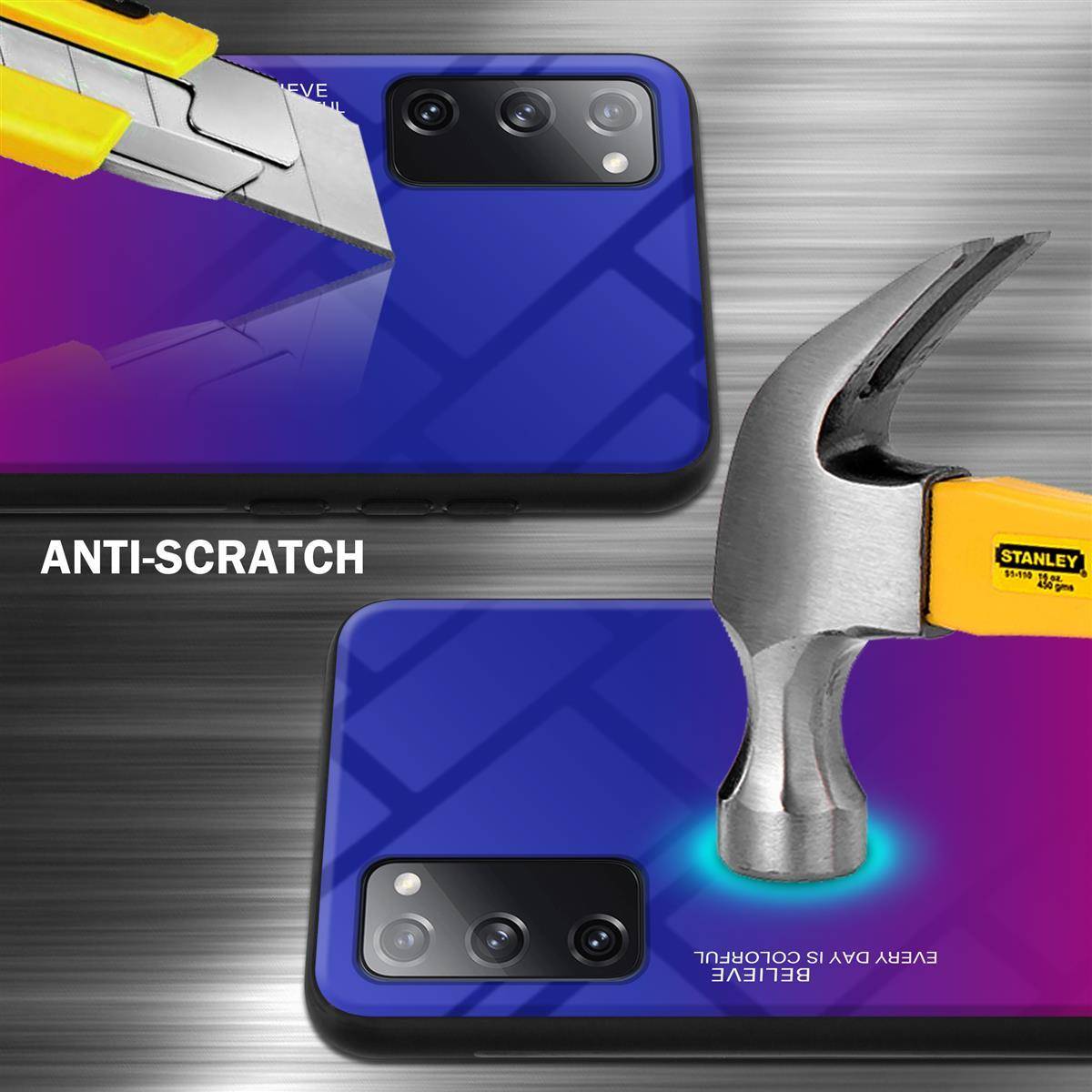 Cadorabo Hülle für Samsung Galaxy S20 FE Schutz Hülle in Schwarz Handyhülle TPU Etui Cover Case Tempered Glas-1