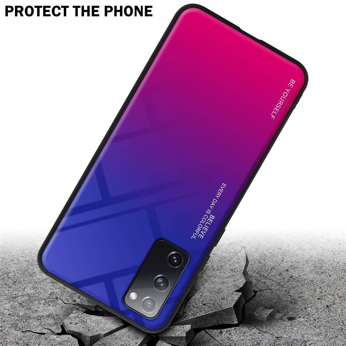 Cadorabo Hülle für Samsung Galaxy S20 FE Schutz Hülle in Schwarz Handyhülle TPU Etui Cover Case Tempered Glas-2