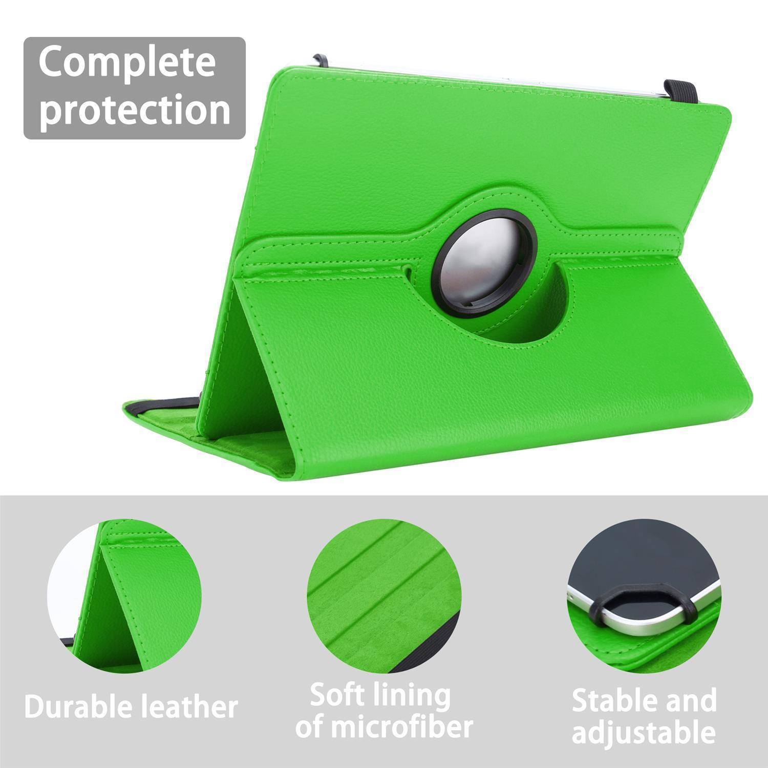 Cadorabo Hülle für 10" Tablets Schutzhülle in Grün 360 Grad Tablet Hülle Etui Cover Case-3