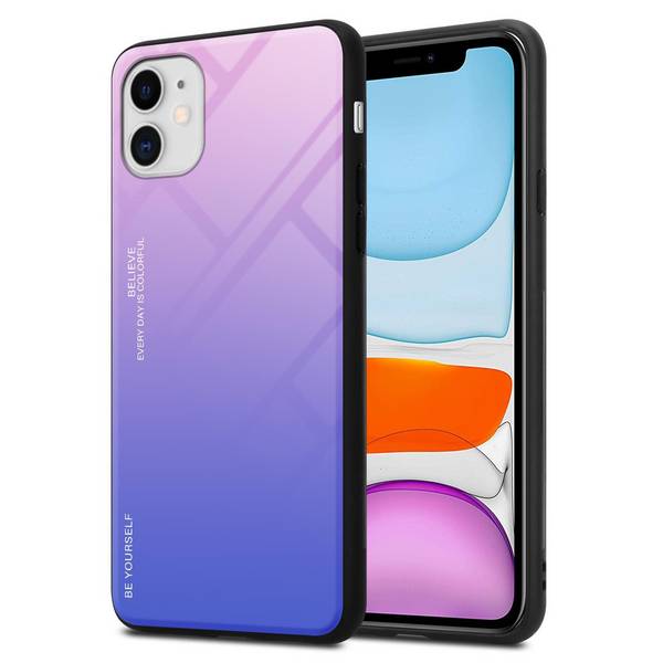 Cadorabo Hülle für Apple iPhone 11 Schutz Hülle in Schwarz Handyhülle TPU Etui Cover Case Tempered Glas