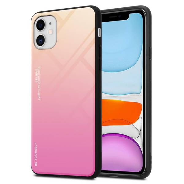 Cadorabo Hülle für Apple iPhone 11 Schutz Hülle in Schwarz Handyhülle TPU Etui Cover Case Tempered Glas