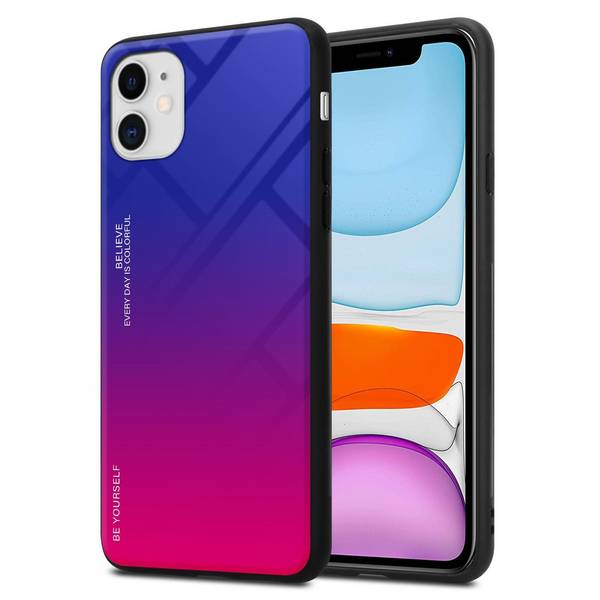 Cadorabo Hülle für Apple iPhone 11 Schutz Hülle in Schwarz Handyhülle TPU Etui Cover Case Tempered Glas