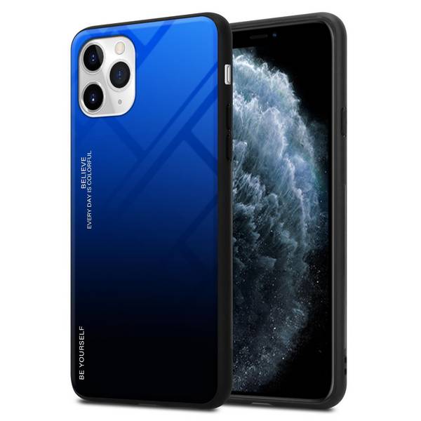 Cadorabo Hülle für Apple iPhone 11 PRO Schutz Hülle in Schwarz Handyhülle TPU Etui Cover Case Tempered Glas