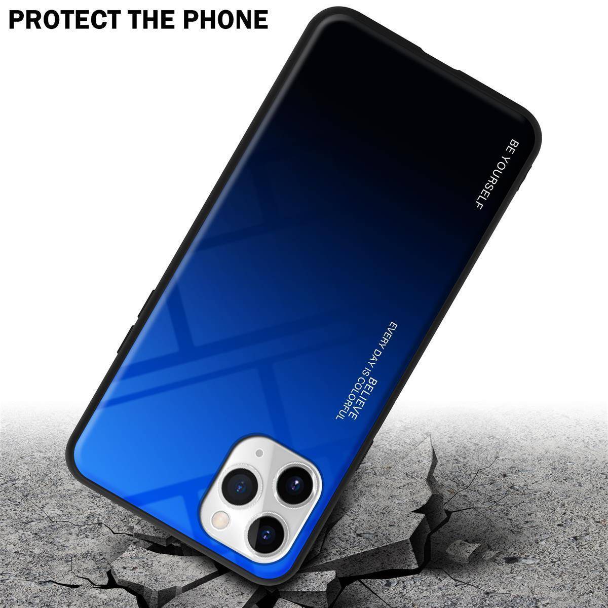 Cadorabo Hülle für Apple iPhone 11 PRO Schutz Hülle in Schwarz Handyhülle TPU Etui Cover Case Tempered Glas-2