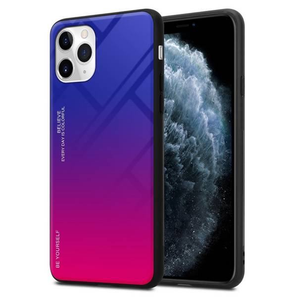 Cadorabo Hülle für Apple iPhone 11 PRO Schutz Hülle in Schwarz Handyhülle TPU Etui Cover Case Tempered Glas