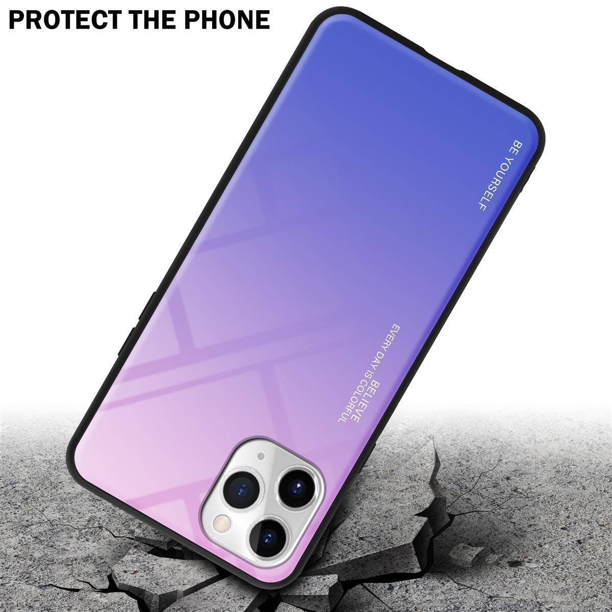 Cadorabo Hülle für Apple iPhone 11 PRO MAX Schutz Hülle in Schwarz Handyhülle TPU Etui Cover Case Tempered Glas-2
