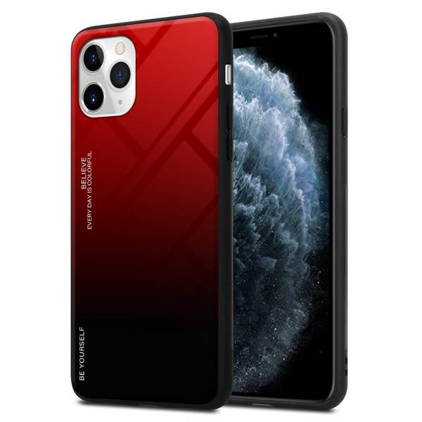Cadorabo Hülle für Apple iPhone 11 PRO Schutz Hülle in Schwarz Handyhülle TPU Etui Cover Case Tempered Glas