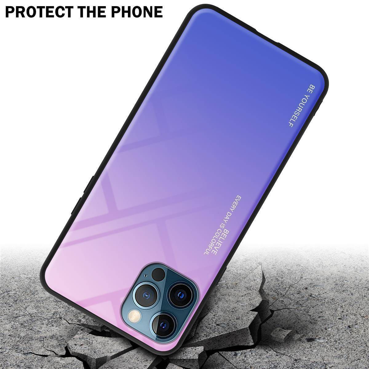 Cadorabo Hülle für Apple iPhone 13 PRO MAX Schutz Hülle in Schwarz Handyhülle TPU Etui Cover Case Tempered Glas-2