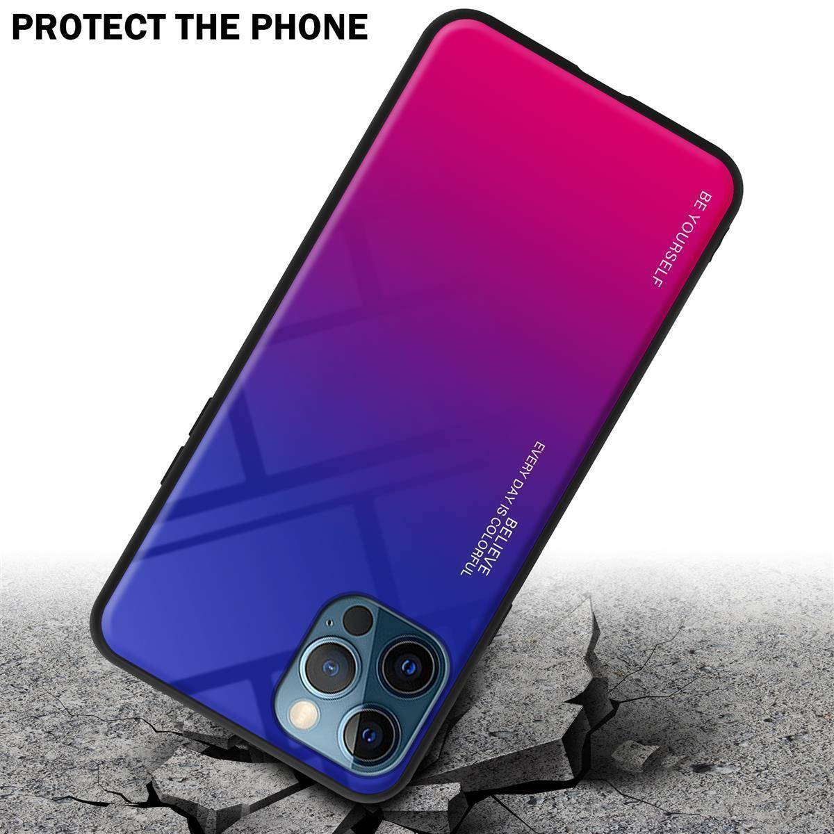 Cadorabo Hülle für Apple iPhone 13 Schutz Hülle in Schwarz Handyhülle TPU Etui Cover Case Tempered Glas-2