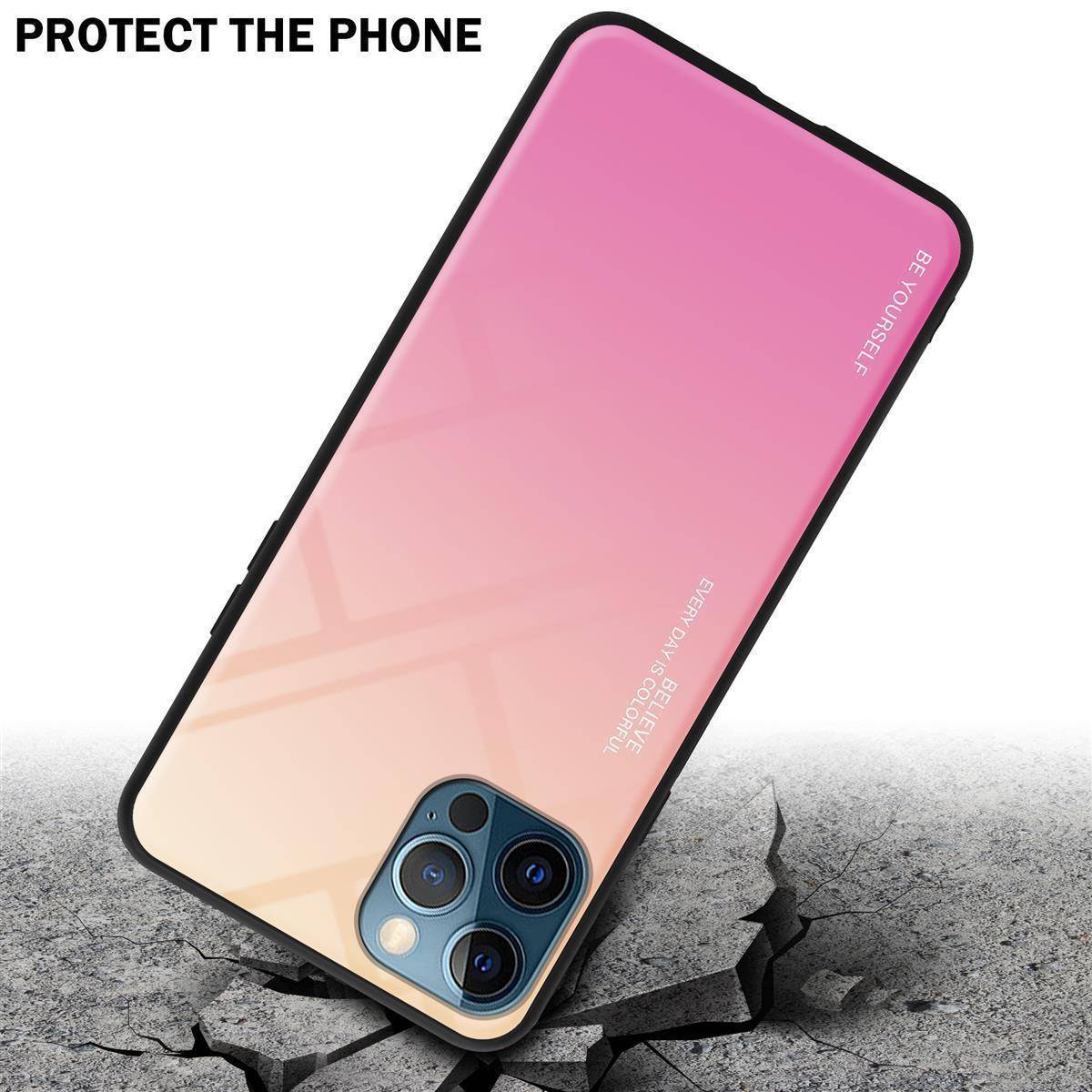 Cadorabo Hülle für Apple iPhone 13 Schutz Hülle in Schwarz Handyhülle TPU Etui Cover Case Tempered Glas-2