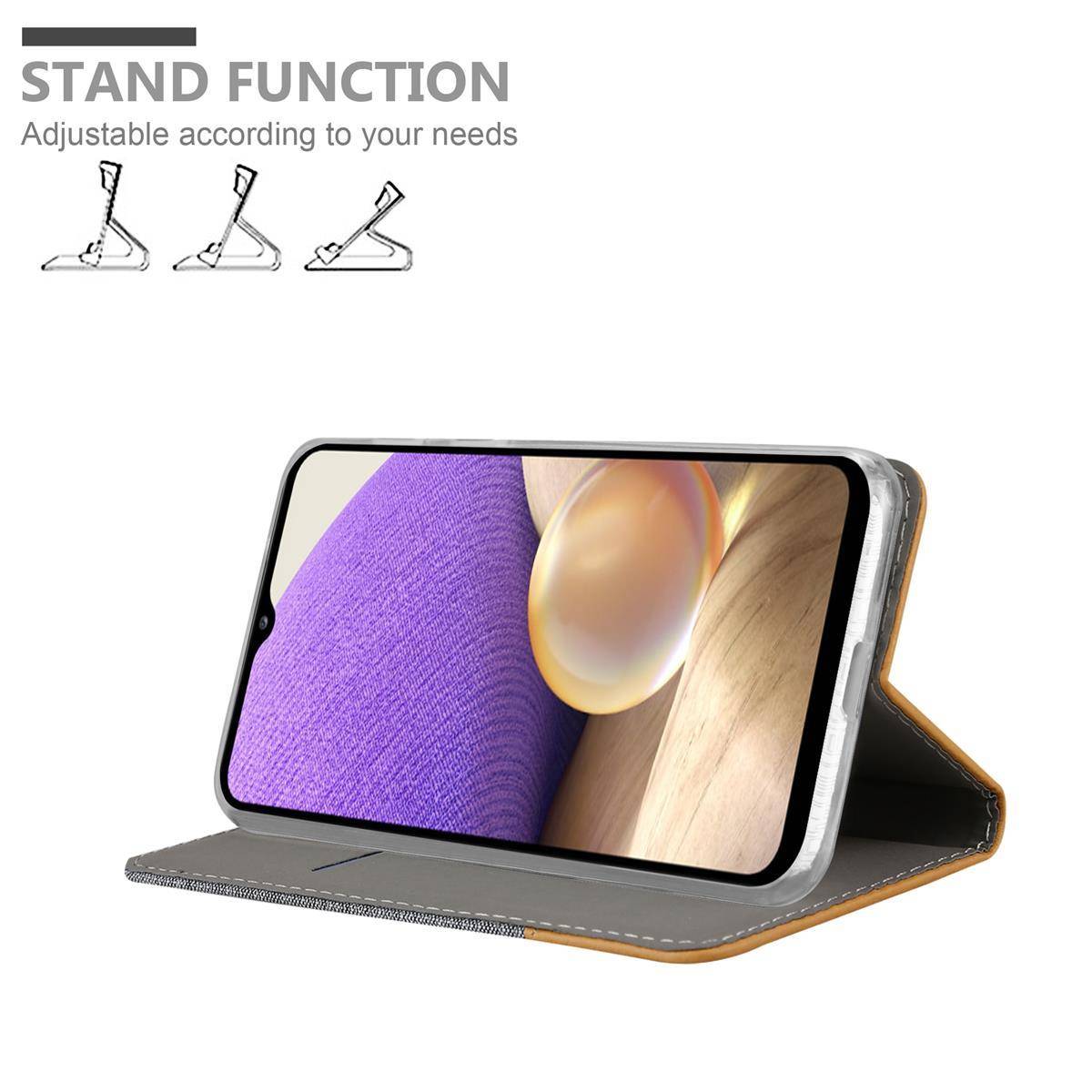 Cadorabo Hülle für Samsung Galaxy A32 5G Schutzhülle in Grau Handy Hülle Etui Book Case Cover-1
