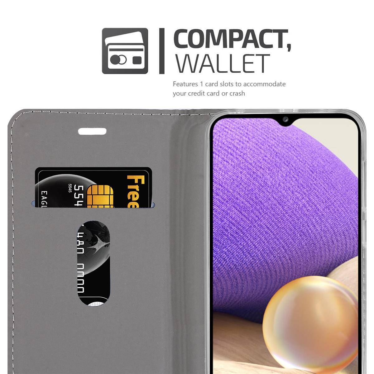 Cadorabo Hülle für Samsung Galaxy A32 5G Schutzhülle in Grau Handy Hülle Etui Book Case Cover-2