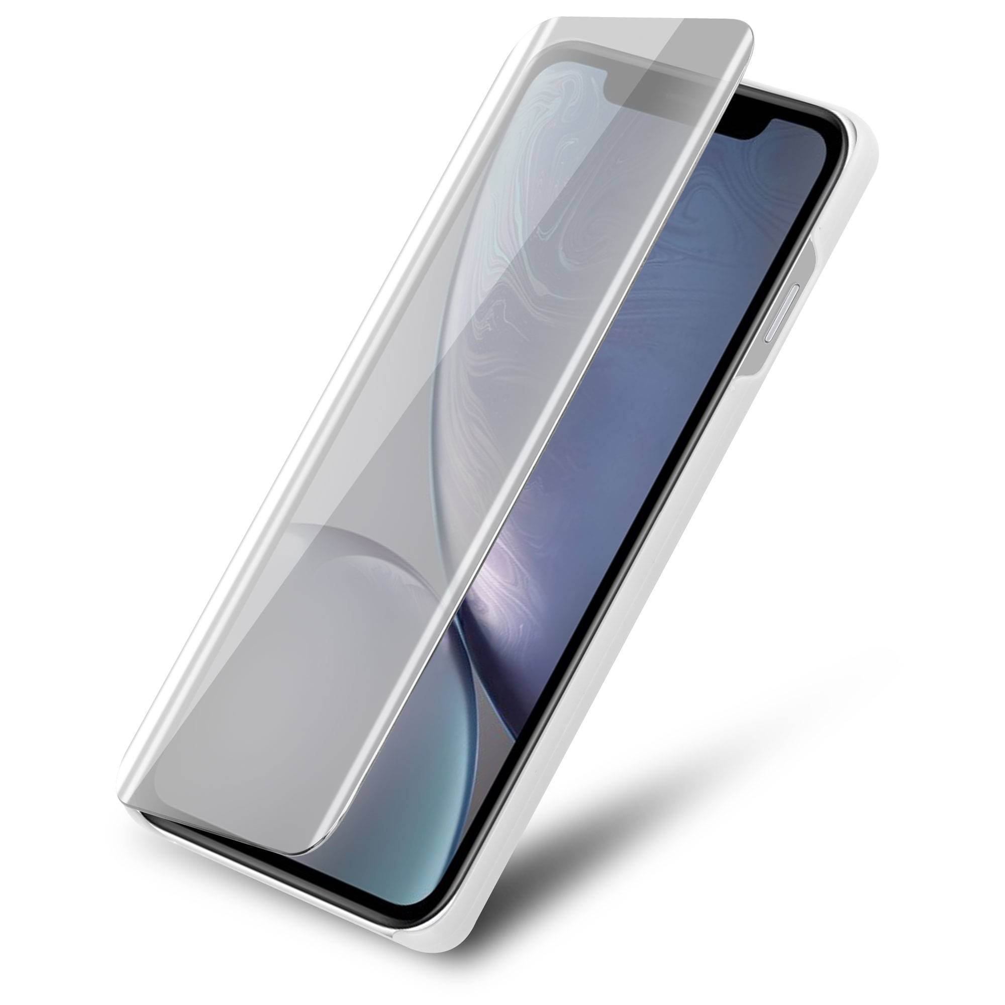 Cadorabo Handyhülle für Apple iPhone XR in Silber Cover Backcover Schutzhülle Book Case Booklet-2