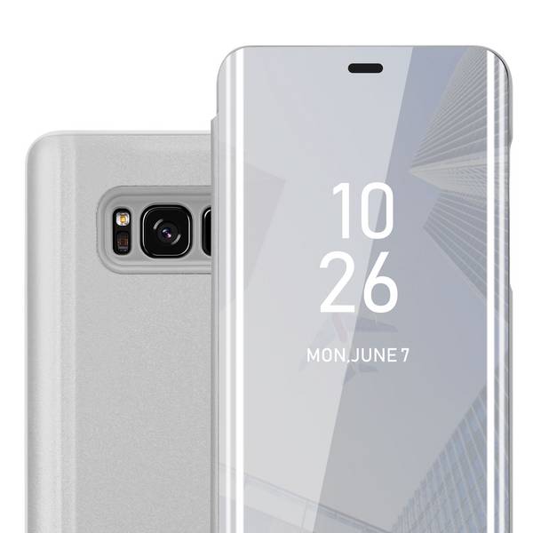 Cadorabo Handyhülle für Samsung Galaxy S8 in Silber Cover Backcover Schutzhülle Book Case Booklet