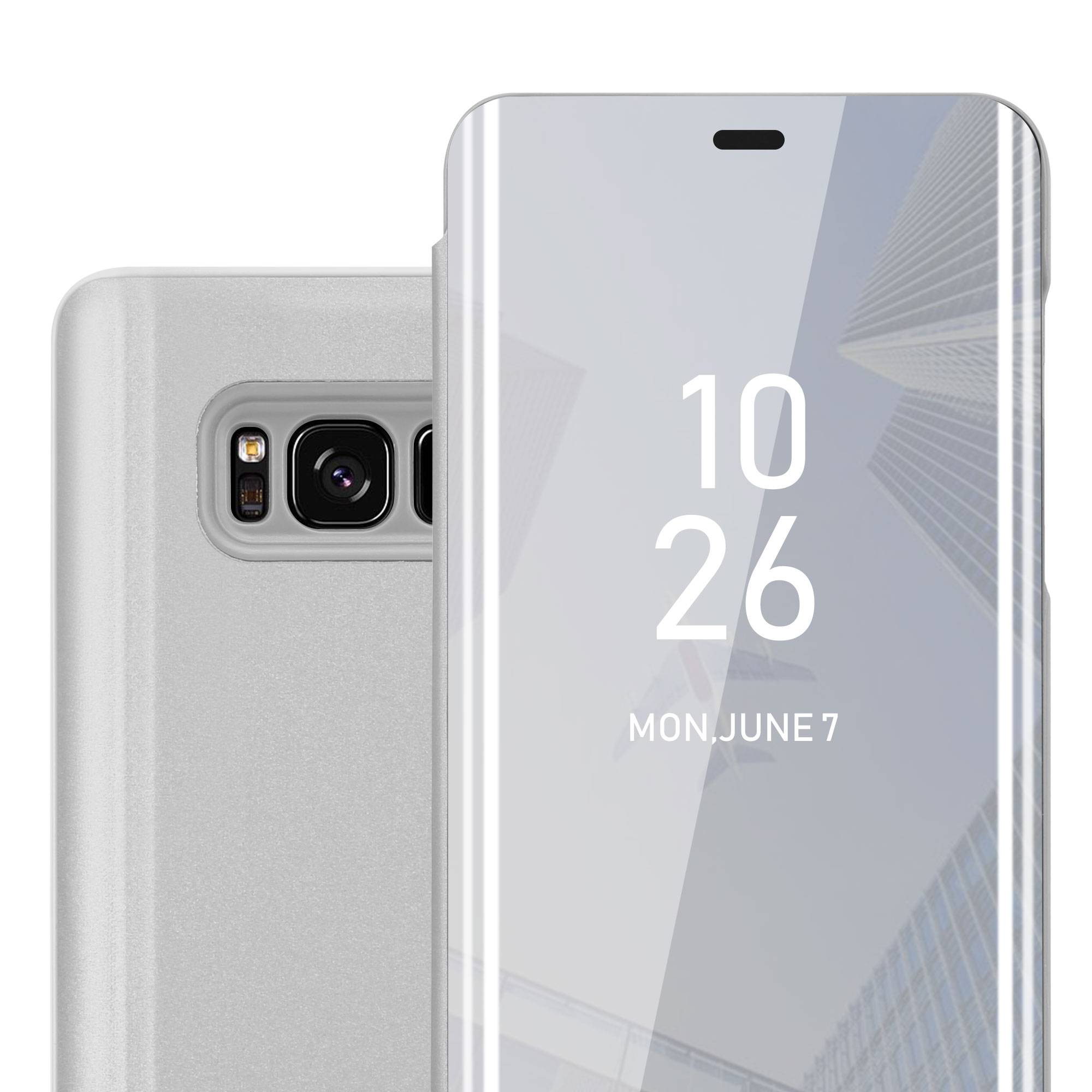 Cadorabo Handyhülle für Samsung Galaxy S8 in Silber Cover Backcover Schutzhülle Book Case Booklet-0
