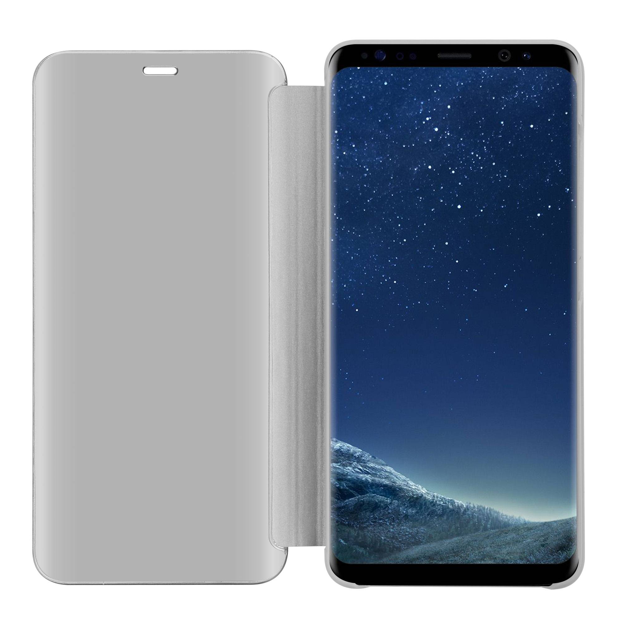 Cadorabo Handyhülle für Samsung Galaxy S8 in Silber Cover Backcover Schutzhülle Book Case Booklet-2
