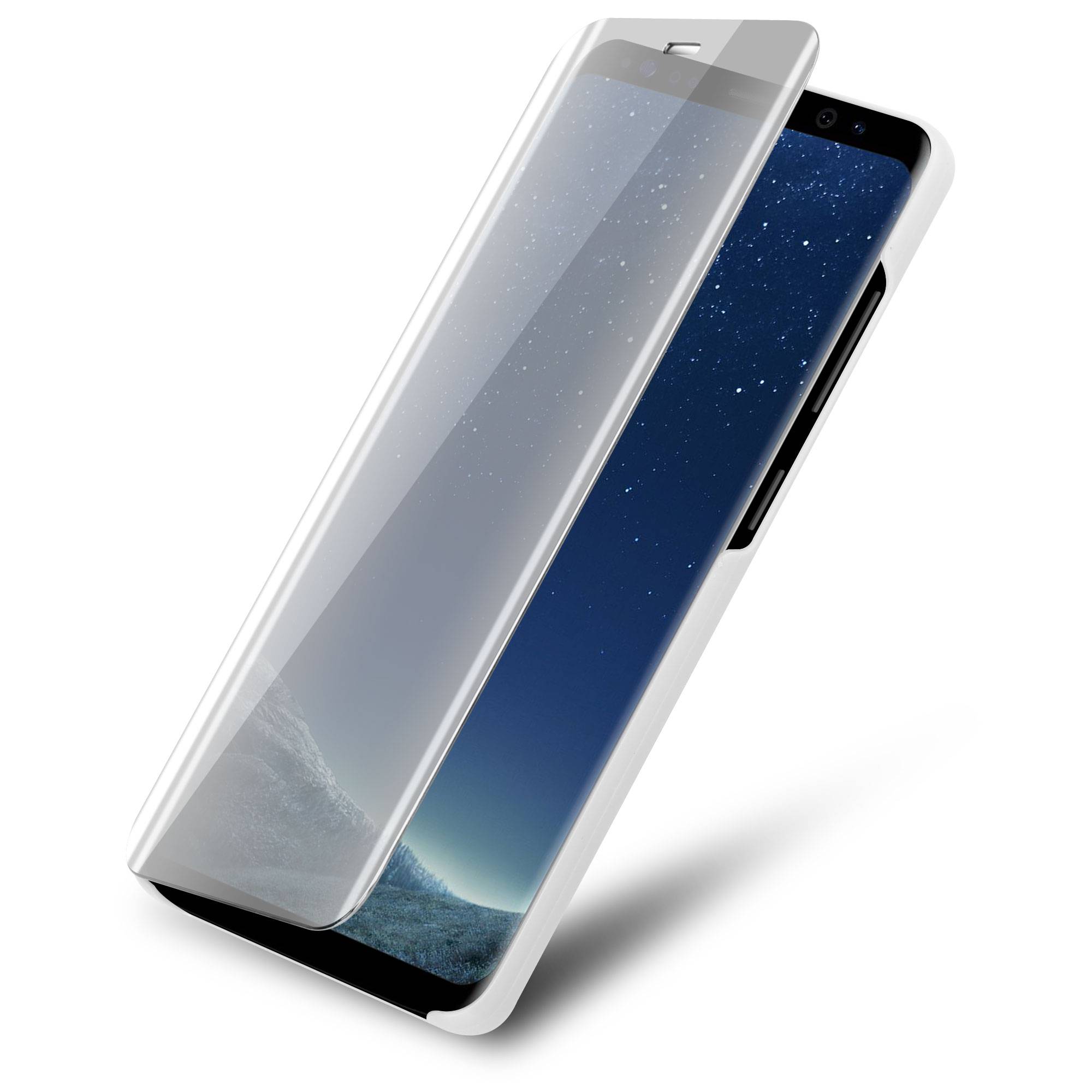 Cadorabo Handyhülle für Samsung Galaxy S8 in Silber Cover Backcover Schutzhülle Book Case Booklet-3