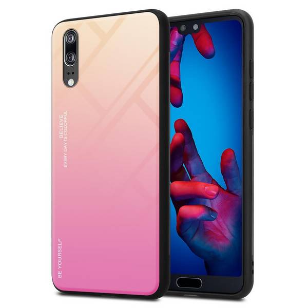 Cadorabo Hülle für Huawei P20 Schutz Hülle in Schwarz Handyhülle TPU Etui Cover Case Tempered Glas