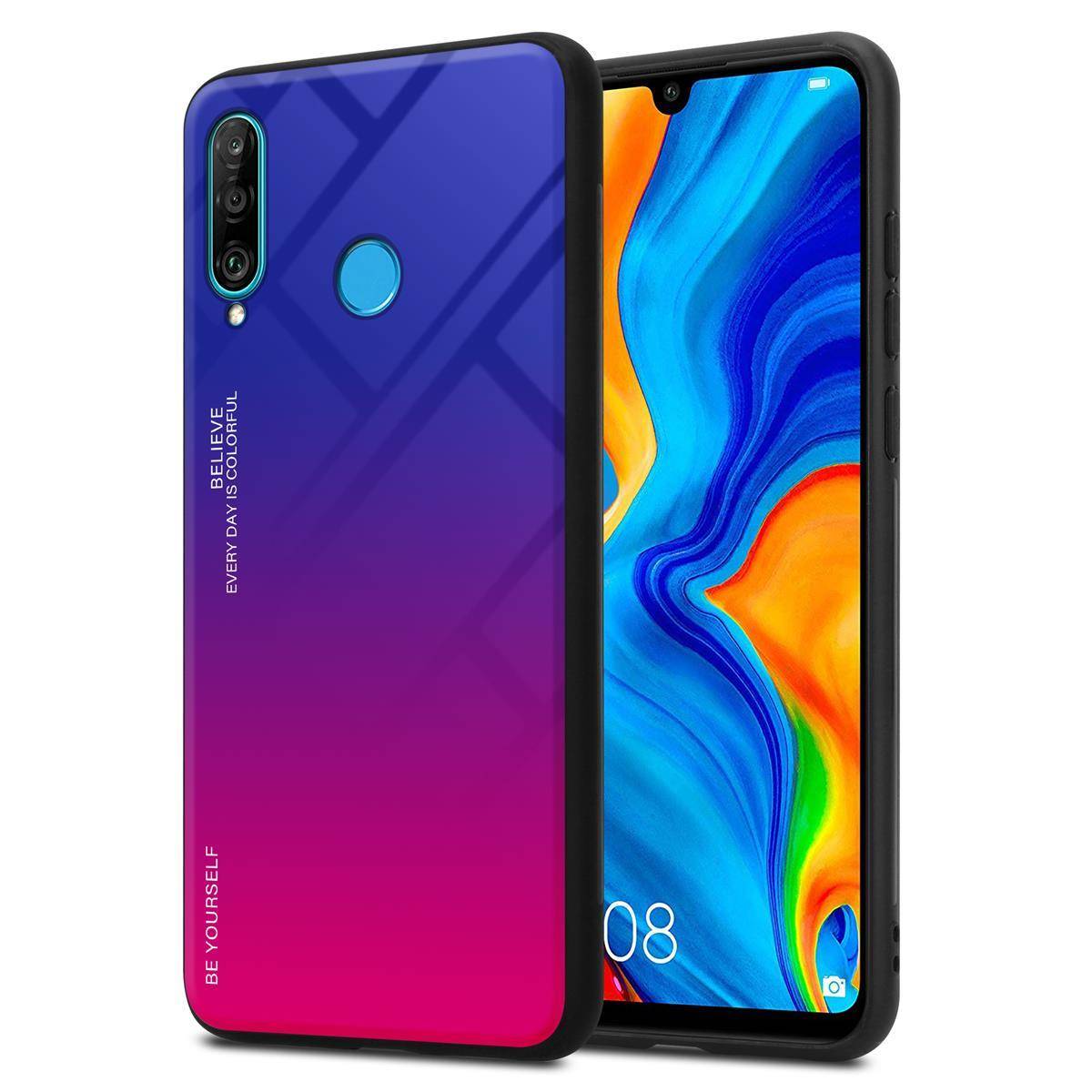 Cadorabo Hülle für Huawei P30 LITE Schutz Hülle in Schwarz Handyhülle TPU Etui Cover Case Tempered Glas-0