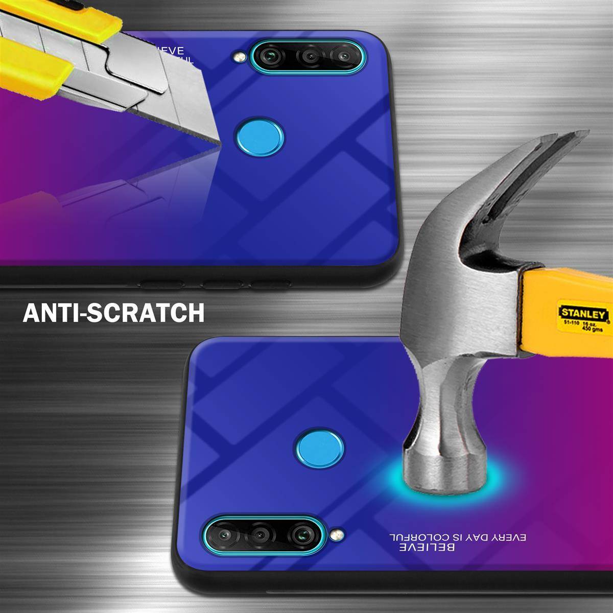 Cadorabo Hülle für Huawei P30 LITE Schutz Hülle in Schwarz Handyhülle TPU Etui Cover Case Tempered Glas-2