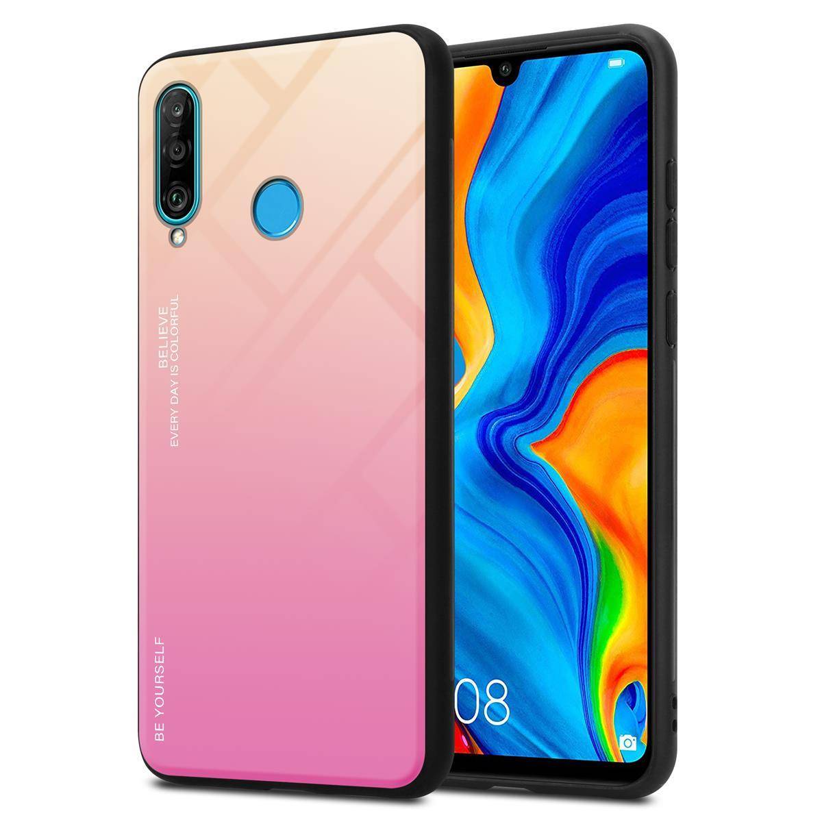 Cadorabo Hülle für Huawei P30 LITE Schutz Hülle in Schwarz Handyhülle TPU Etui Cover Case Tempered Glas-0