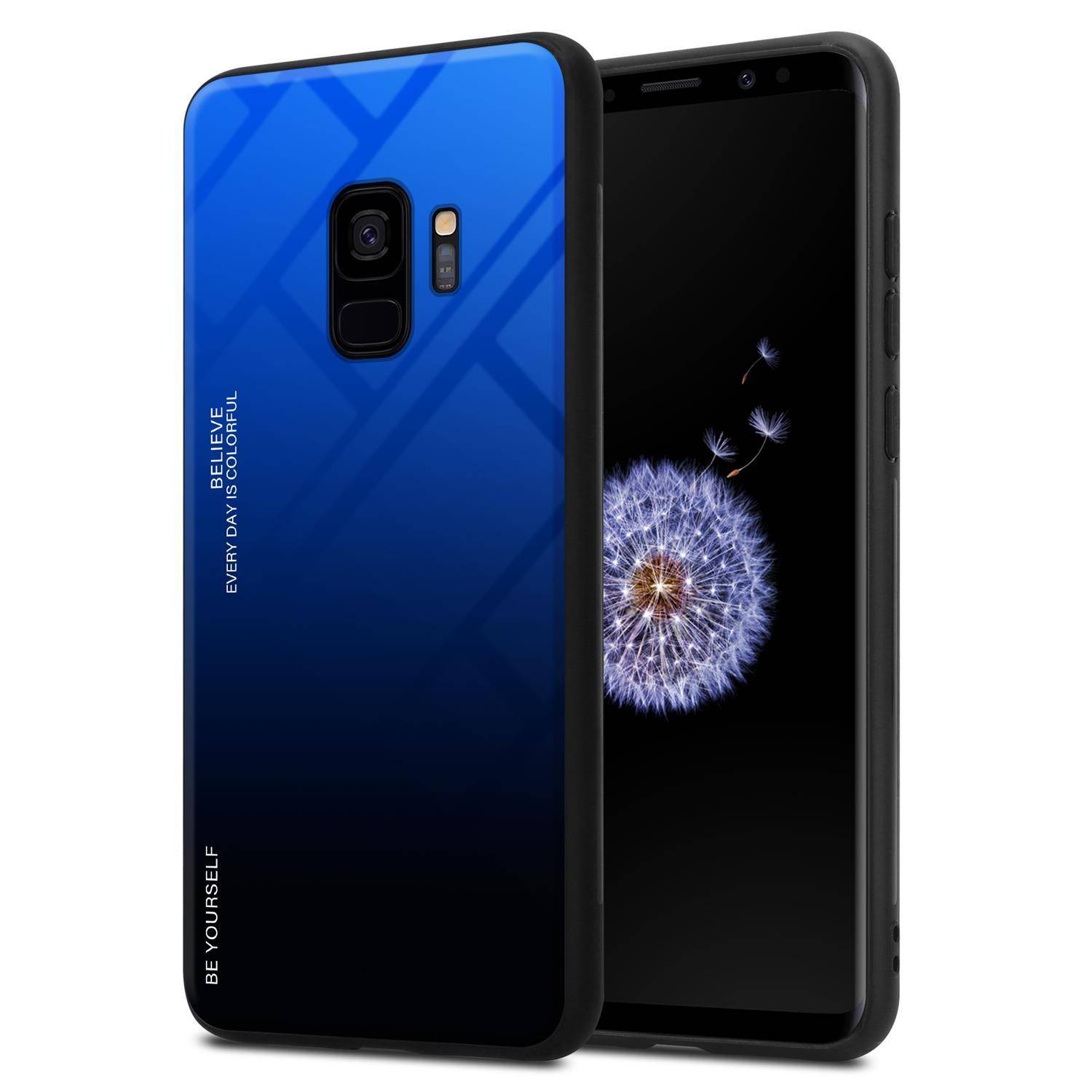 Cadorabo Hülle für Samsung Galaxy S9 Schutz Hülle in Schwarz Handyhülle TPU Etui Cover Case Tempered Glas-0