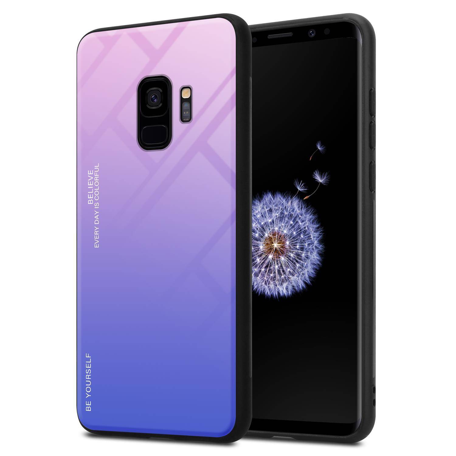 Cadorabo Hülle für Samsung Galaxy S9 Schutz Hülle in Schwarz Handyhülle TPU Etui Cover Case Tempered Glas-0